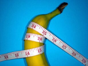banania dhe centimetri simbolizojnë një penis të zmadhuar